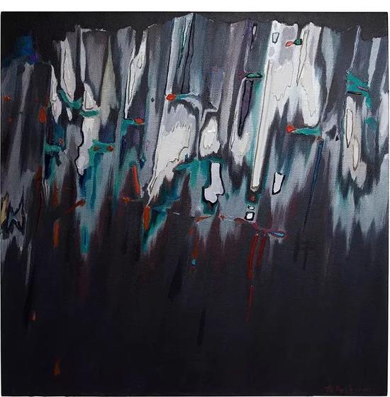 李易纹 Li Yiwen, 闪电 Lightning, 布面丙烯 Acrylic on Canvas, 100x100cm, 20