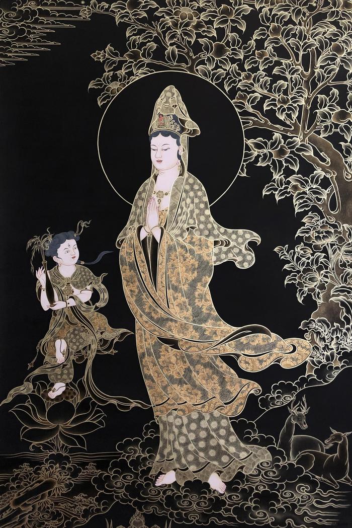 《观音与善财童子》,来自弘唐