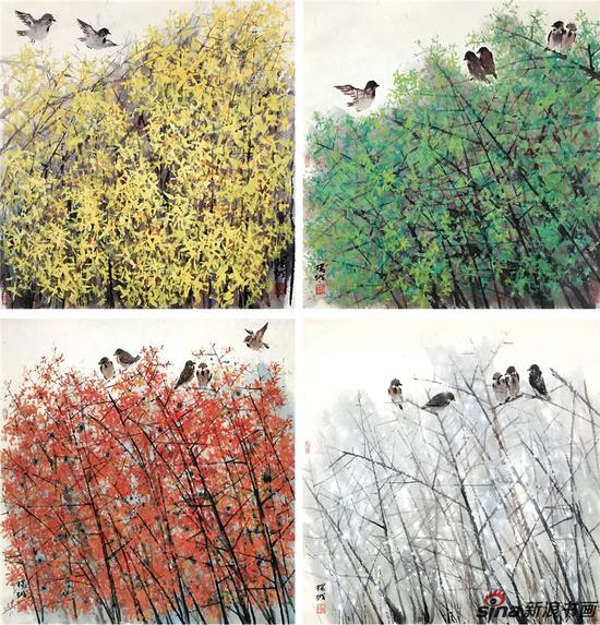 《春夏秋冬》82×90cm