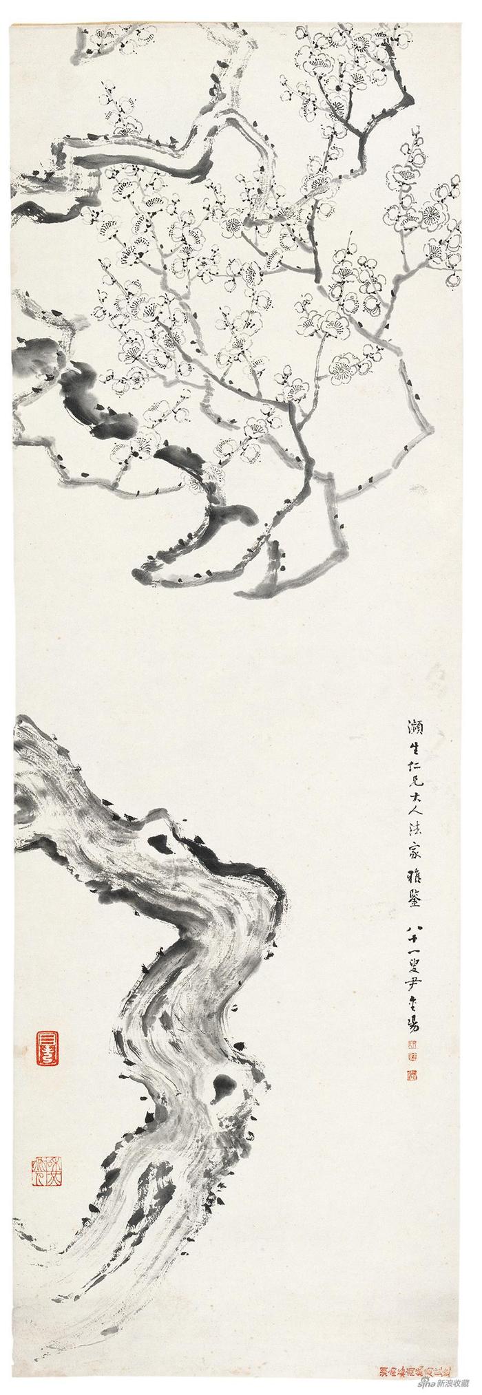 梅图 尹和伯 无年款 131×35.5cm 纸本水墨 北京画院藏
