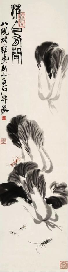 齐白石《清白有声》 137×34 cm 约 4.2 平尺