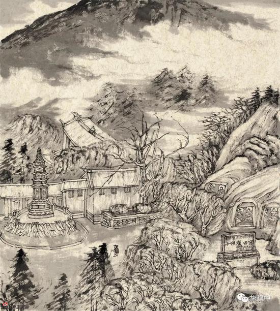 盛文锦《栖霞山千佛崖》