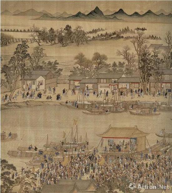 王翚 康熙南巡图 第九卷(局部) 绢本设色 纵67.8厘米 横2227.5厘米 北京故宫博物院藏