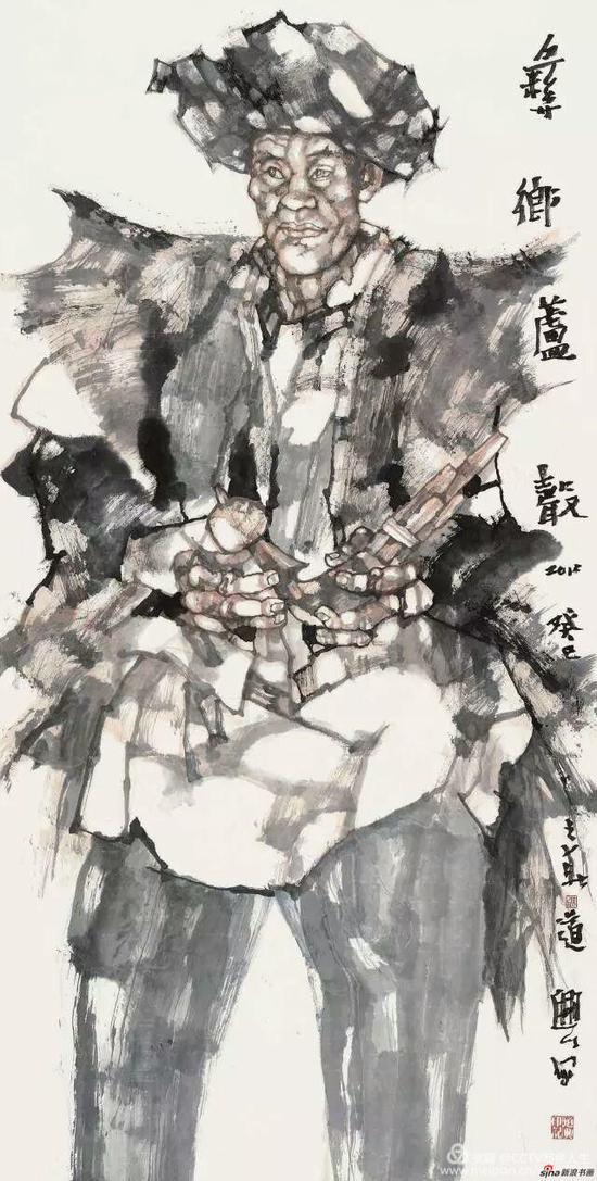 《彝乡芦声》 138cm x 70cm 张道兴