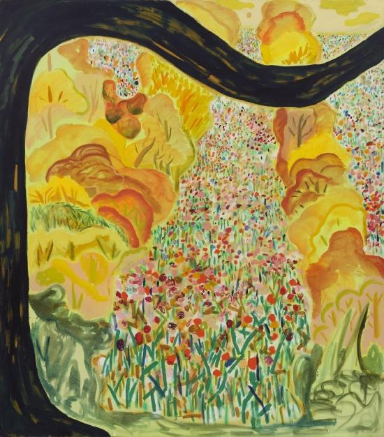 莎拉·休斯 《游乐屋》,2017年作 油彩 压克力 画布,173 x 152.5厘米 估价:3,000,000 - 5,000,000港元