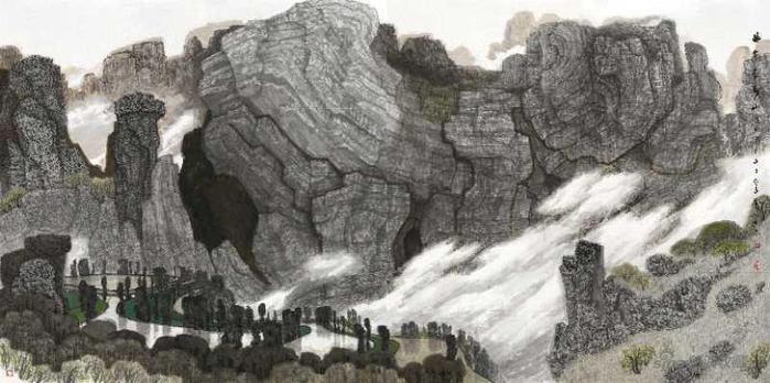 谭继文《风云万寿山》 中国画 244cm * 488cm 2019年