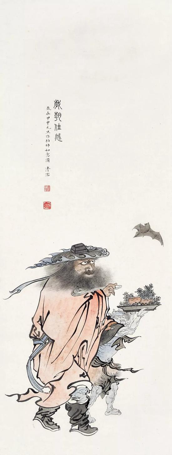 Lot026 溥心畬 岁朝佳兆 立轴 设色纸本 甲申(1944年)作