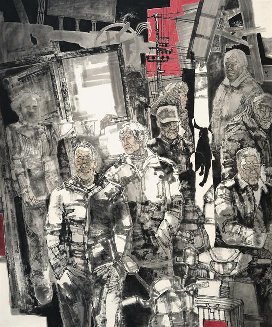 郭洪 《房事》240cm×200cm 2018年