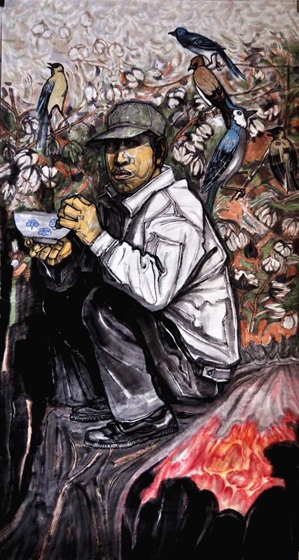 张力弓 《输入文明之二》180cm×96cm 2014年