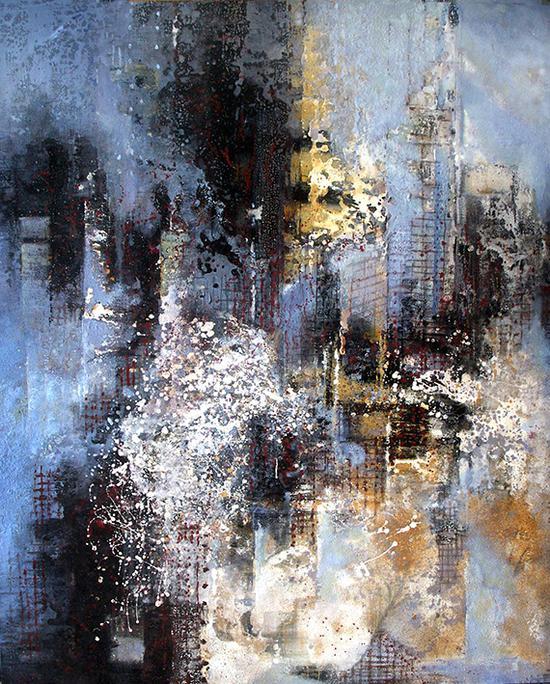 马俊营作品 都市—建构之三布面综合材料 160×120cm 2007年