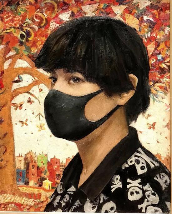 张祖英《疫情》布面油画|60×80cm|2020