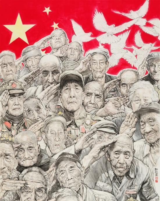 崔新亚《老兵》184cm×147cm 2015年