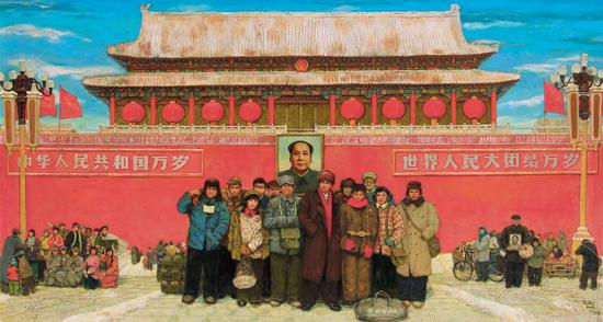 天安门前七十年代 布面 油画 2001年 155cm×285cm