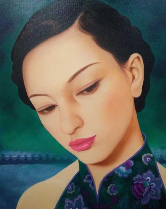 贺文斌 中国媚娘 拽 200x150cm 2017