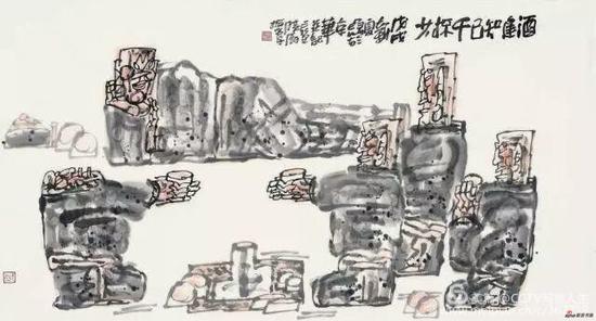 《酒逢知己千杯少》 97cm x 179cm 杨晓阳