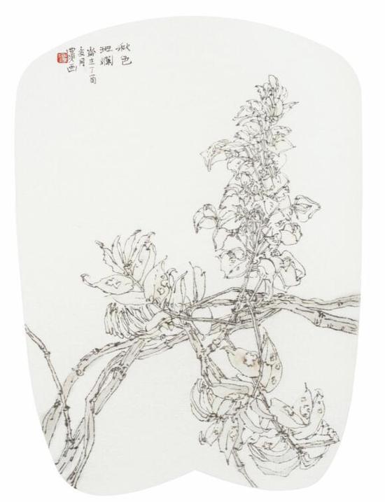 《秋色斑斓》 绢本 45cm×32cm 2017 年