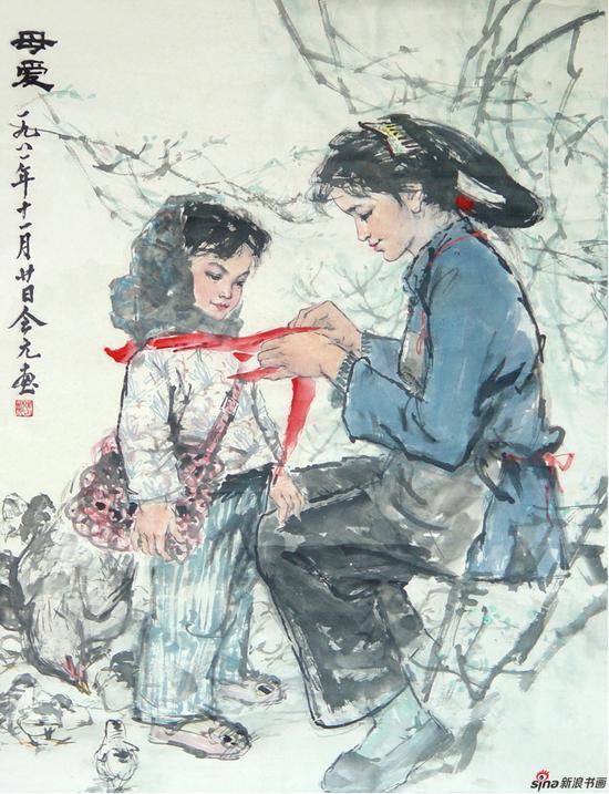 张会元作品《母爱》68cmX68.5cm 1981年