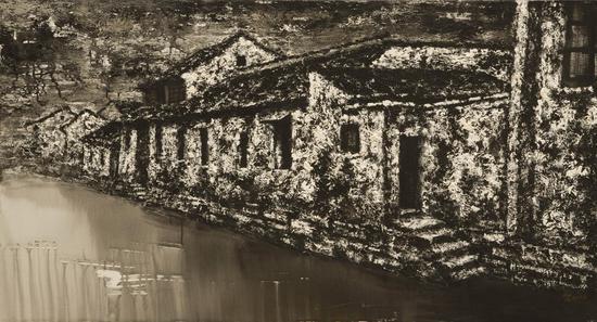 逝色·东北街河畔(布面油画)150 x80cm2009年