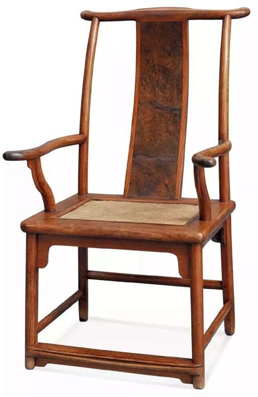 明末清初 黄花梨攒靠背活屉四出头官帽椅62.5×63×108.5 cm