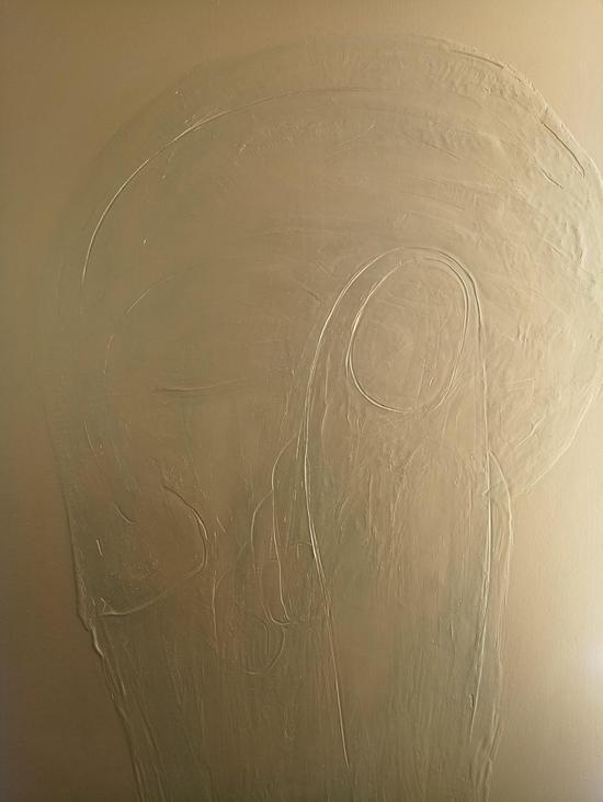《思维的手》 综合材料 亚麻布、丙烯 200×130 cm 2015