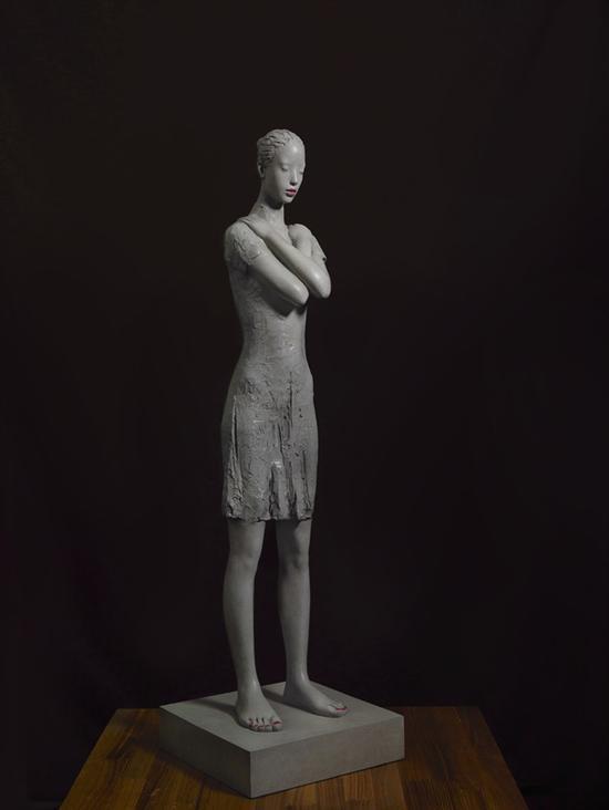 《港湾-冬》28㎝×28㎝×98㎝ 青铜 陈松涛 2011年