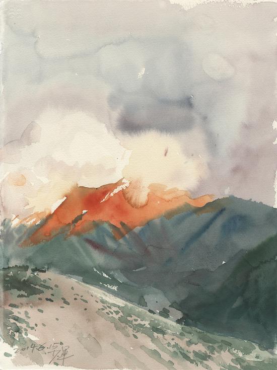《彩云》2014年28.2x37.8cm,水彩171-141