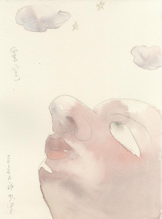 《星空》2012年27.9x37.6cm,水彩171-123