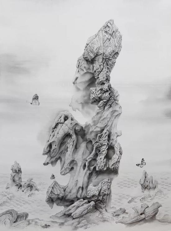 《云石》 2018年 绢本水墨 191x137cm