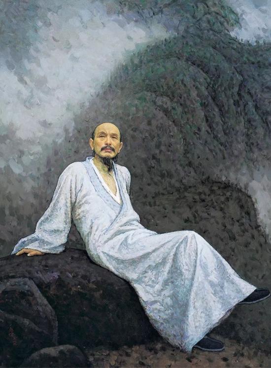 靳尚谊 《画僧髡残》 1999 年 布面 油画150.5×114 cm