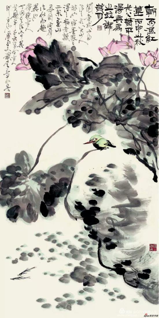 《莲池清趣》 137cm×69cm 萧 平