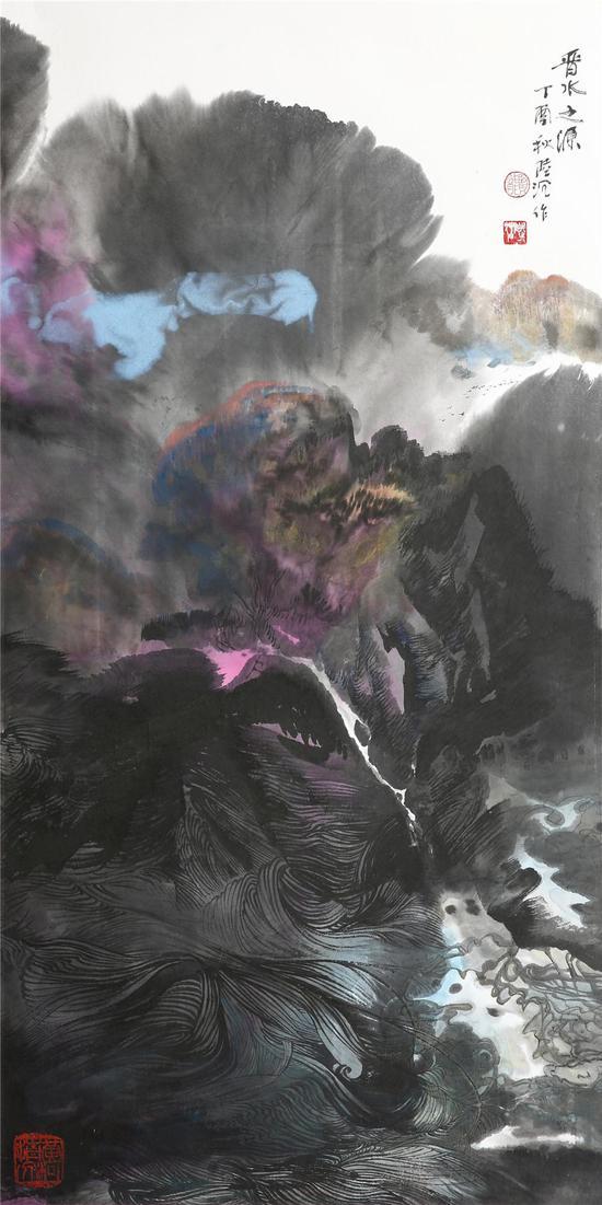 陆沉,晋水之源138×69cm 2017年