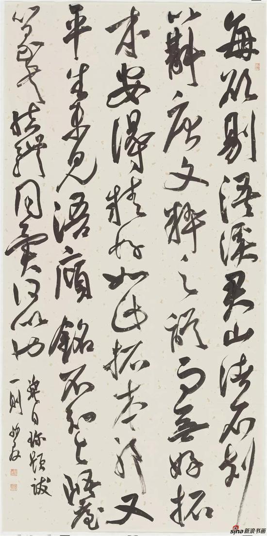 龚自珍题跋一则,纸本,140×69cm,2018年