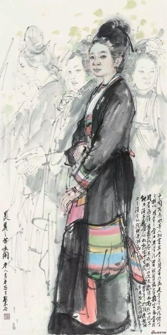 《苗女图》 138cm x 69cm 唐勇力