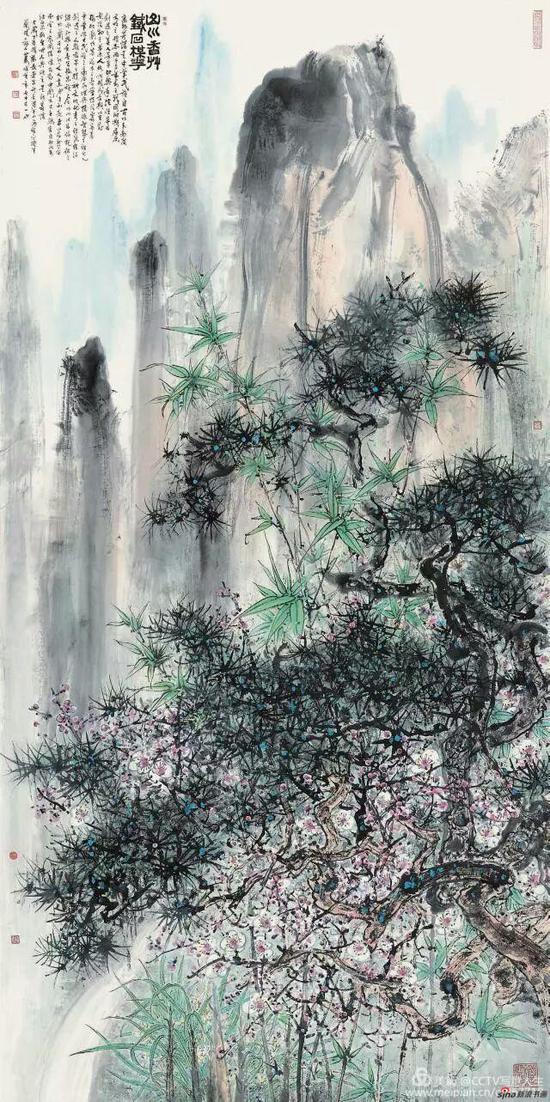 《山川香草 铁石梅花》 138cm x 68cm 萧晖荣