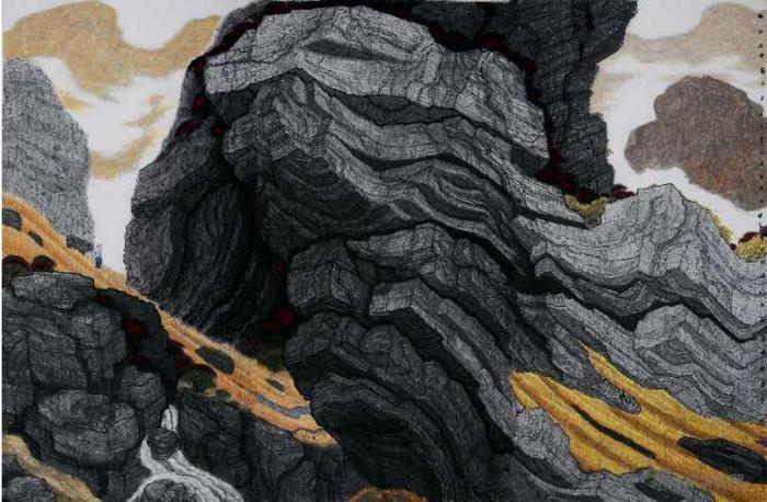 谭继文《枫山石头岭》244cm * 366cm 2010年