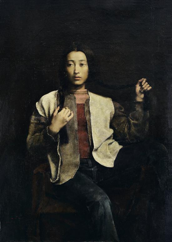 郭润文 梳妆 布面油画 109×77 cm 1997
