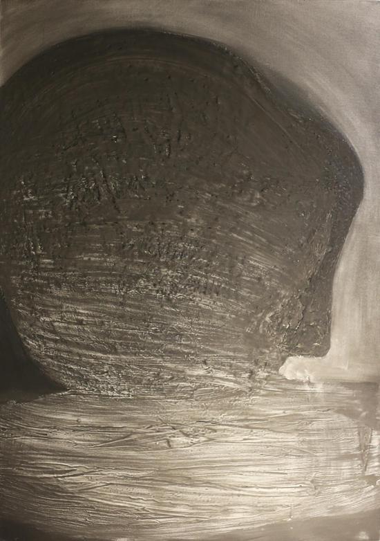 《人物系列17》 综合材料 麻布、丙烯 200×140 cm 2017