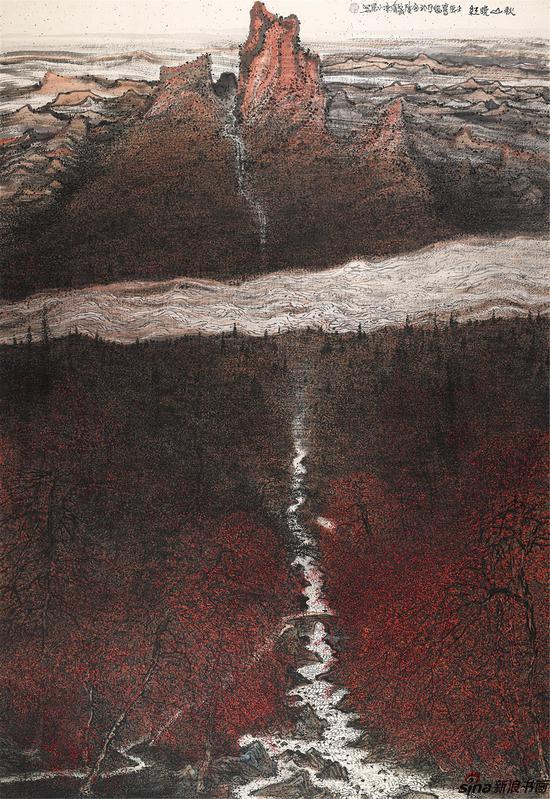 壬辰年 秋山晚红218×146cm