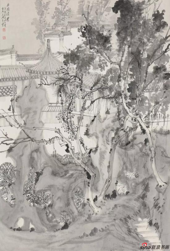 曲园澹翠 68X45CM 2018年 纸本