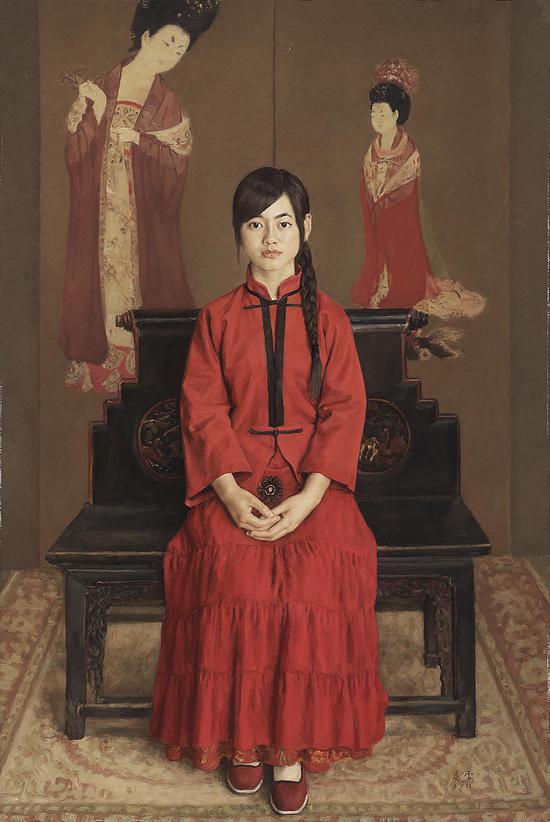 杨飞云《簪花仕女图 》180x120 2012