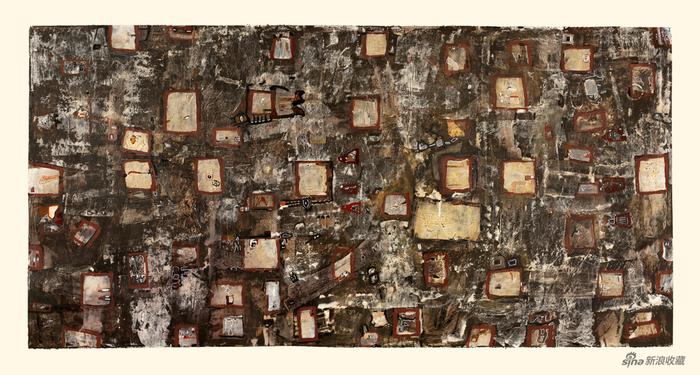 刘懋廿,记忆碎片,100x195cm,综合材料,2019