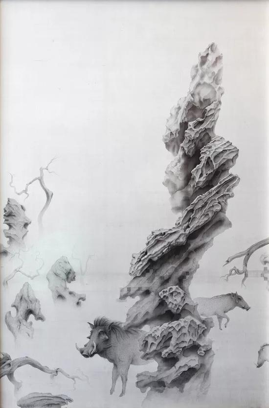 《立冬》 绢本水墨 123x188cm