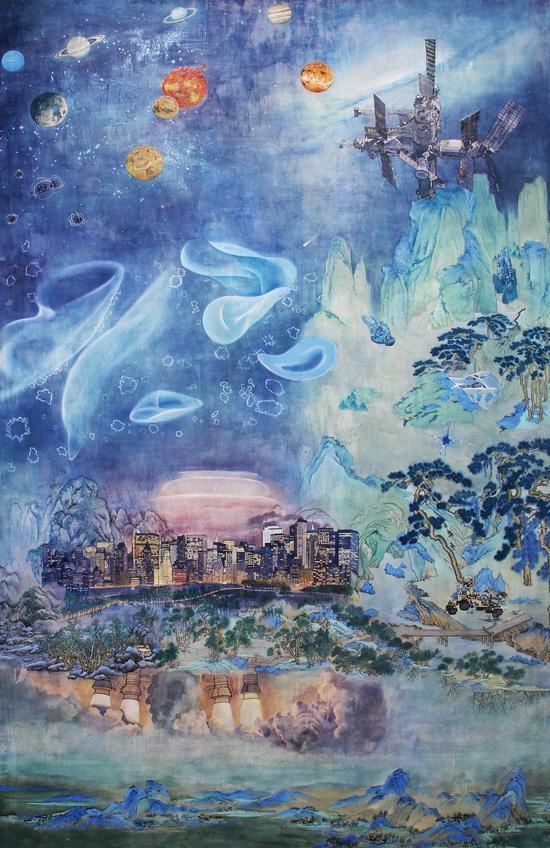 丛云峰 Cong Yunfeng 查拉图斯特拉如是说:科学 Thus.Spoke.Zarathustra:Science 180x110cm 综合材料 Mixed Materials 2014