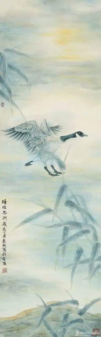 《归雁思洲》 148cm×45cm 嵇亚林