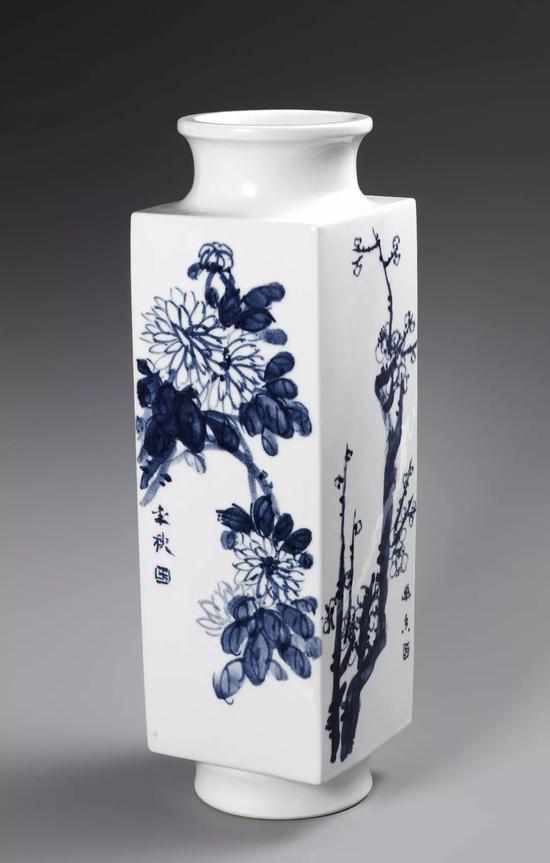 镶器-四君子瓶,高49CM