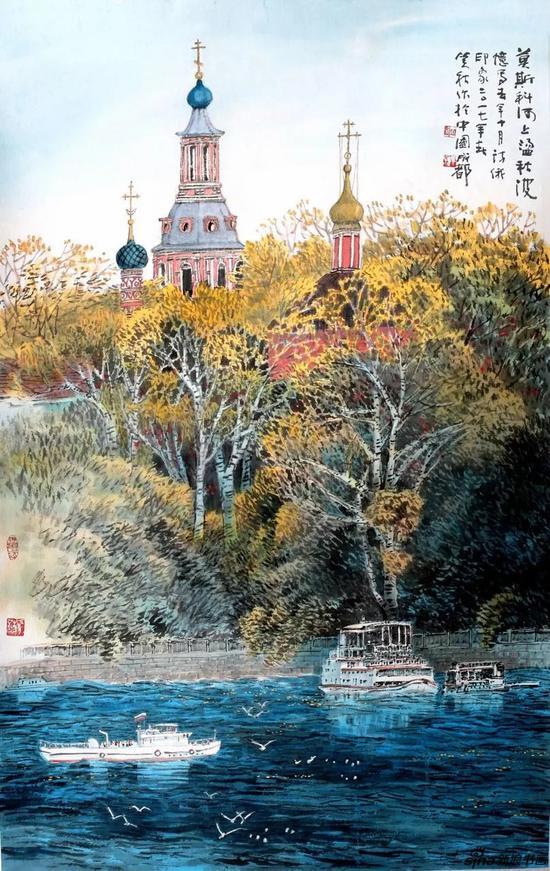 邱笑秋彩墨画作品