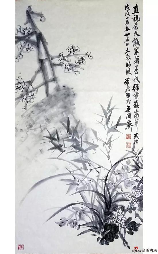 罗岚花鸟作品