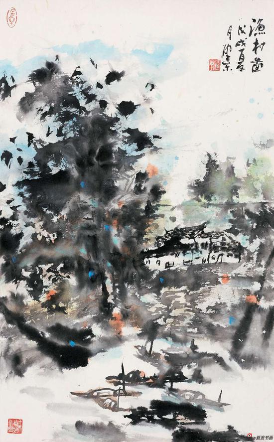 《渔村图》48x78cm 2018