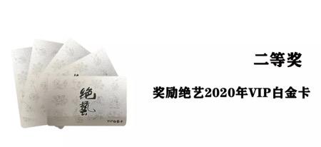 奖励绝艺2020年VIP白金卡;比赛获奖荣誉证书