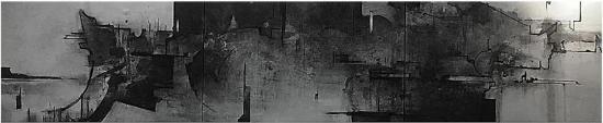 综合材料绘画 800cmX150cm
